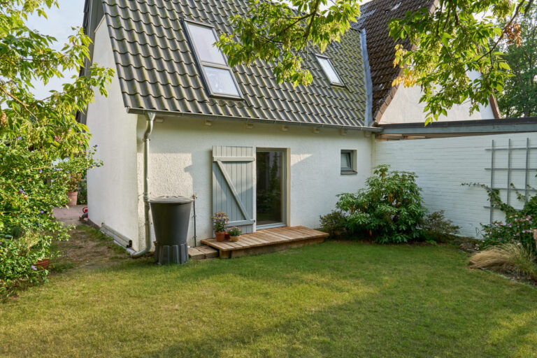 Gartenansicht der Ferienwohnung Little Landloft in Lüneburg